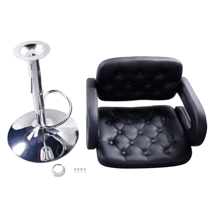 [US Warehouse] 2 PCS Adjustable Square Backrest Button Design Bar Stools with Disk Armrest(Black)