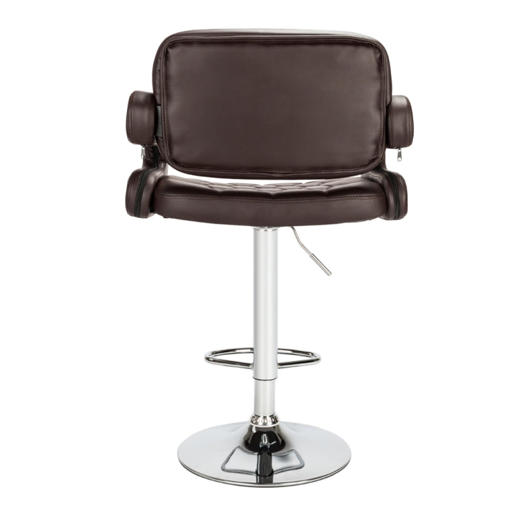 [US Warehouse] 2 PCS Adjustable Square Backrest Button Design Bar Stools with Disk Armrest(Coffee)