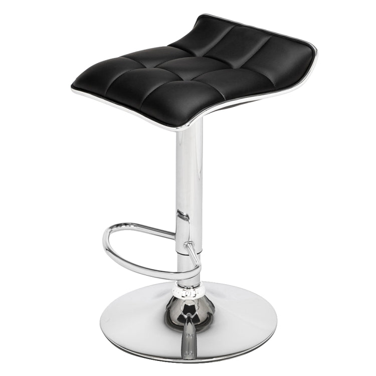 [US Warehouse] 2 PCS PU Fabric Square Board Curved Foot Bar Stools(Black)