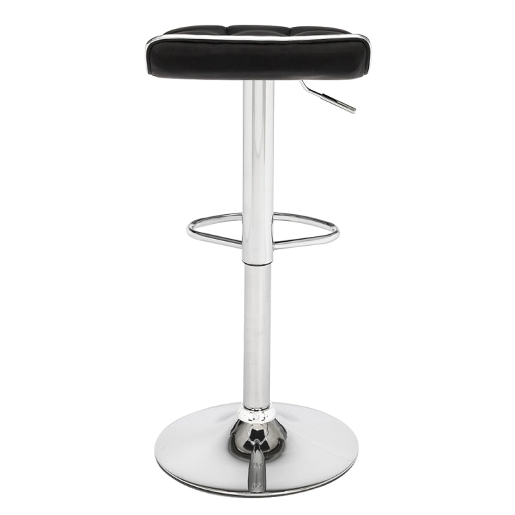 [US Warehouse] 2 PCS PU Fabric Square Board Curved Foot Bar Stools(Black)