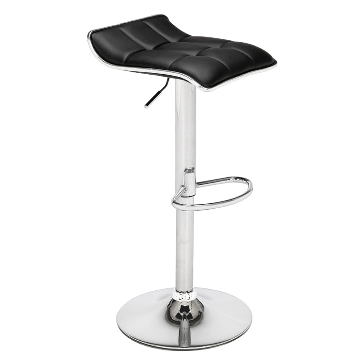 [US Warehouse] 2 PCS PU Fabric Square Board Curved Foot Bar Stools(Black)