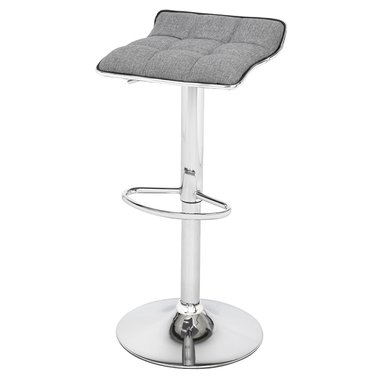 [US Warehouse] 2 PCS Cotton and Linen Fabric Soft-Packed Square Board Curved Foot Bar Stools(Dark Gray)