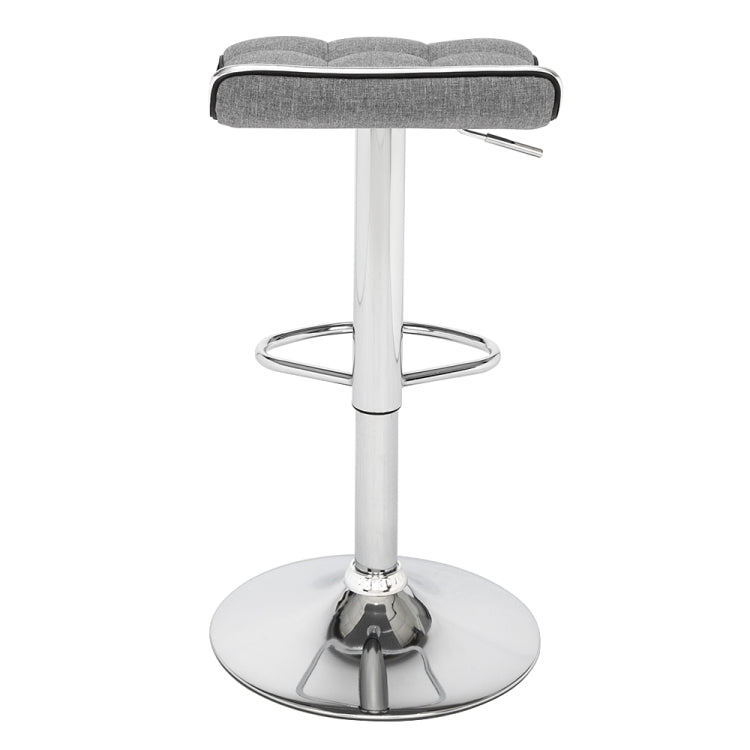 [US Warehouse] 2 PCS Cotton and Linen Fabric Soft-Packed Square Board Curved Foot Bar Stools(Dark Gray)