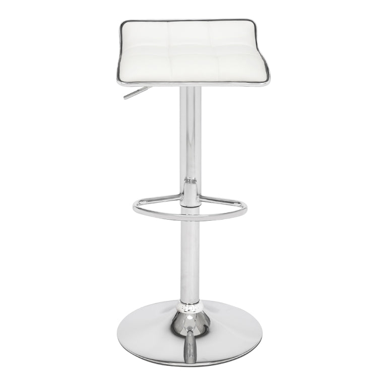 [US Warehouse] 2 PCS PU Fabric Soft-Packed Square Board Curved Foot Bar Stools(White)