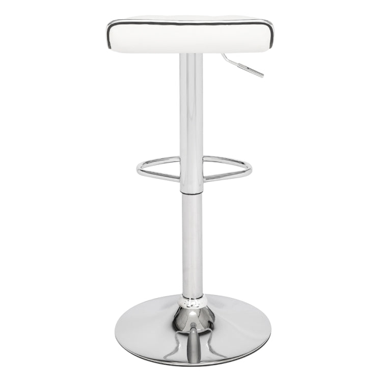 [US Warehouse] 2 PCS PU Fabric Soft-Packed Square Board Curved Foot Bar Stools(White)