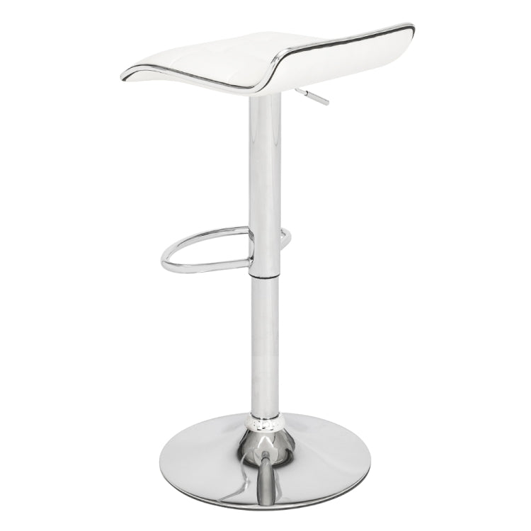 [US Warehouse] 2 PCS PU Fabric Soft-Packed Square Board Curved Foot Bar Stools(White)