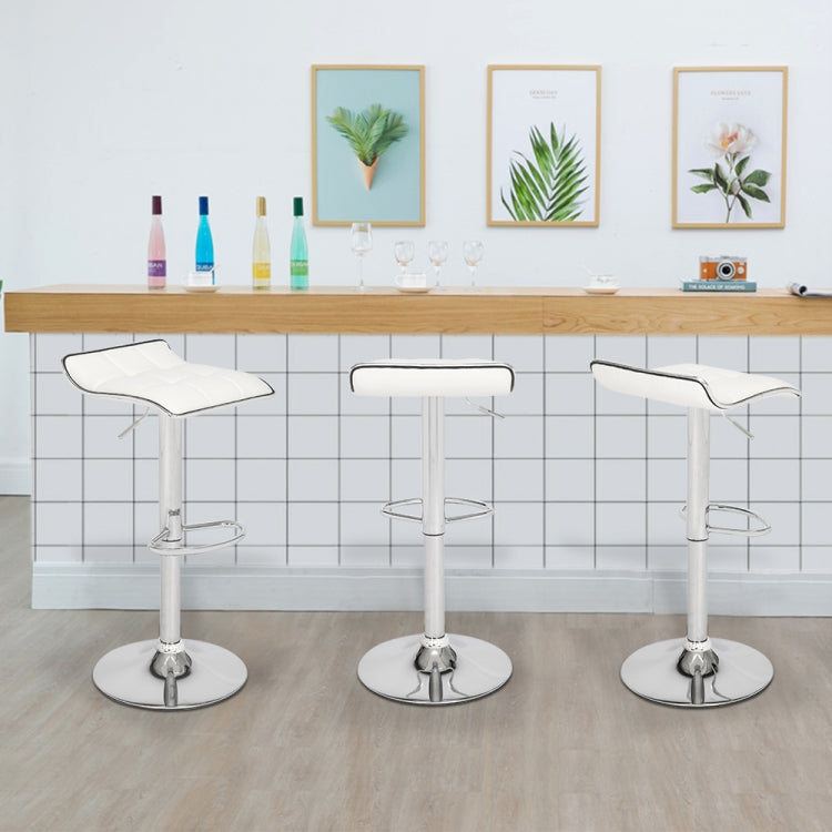 [US Warehouse] 2 PCS PU Fabric Soft-Packed Square Board Curved Foot Bar Stools(White)