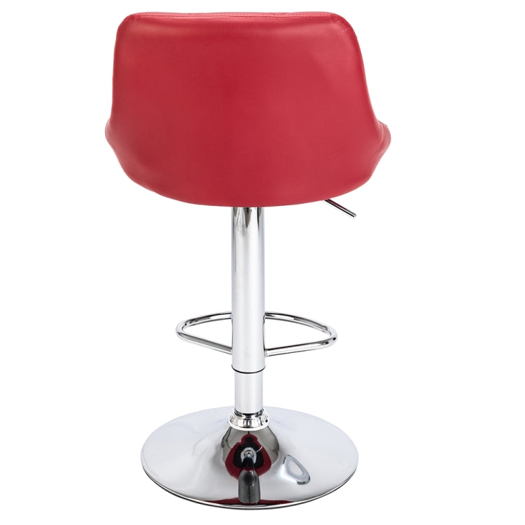 [UK Warehouse] 2 PCS Adjustable No Armrest Rhombus Backrest Design Bar Stools with Disk(Wine Red)