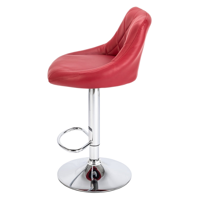 [UK Warehouse] 2 PCS Adjustable No Armrest Rhombus Backrest Design Bar Stools with Disk(Wine Red)