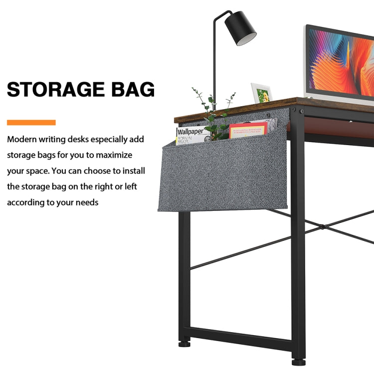 [US Warehouse] 47 inch Modern Simple Style Computer Desk Office Desk Study Desk with Storage Bag & Headset Hook & Adjustable Leg Cushion
