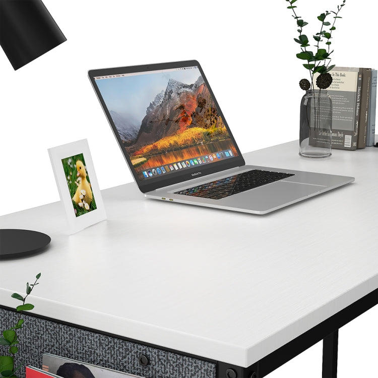 [US Warehouse] 47 inch Modern Simple Style Computer Desk Office Desk Study Desk with Storage Bag & Headset Hook & Adjustable Leg Cushion