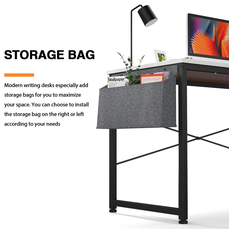 [US Warehouse] 47 inch Modern Simple Style Computer Desk Office Desk Study Desk with Storage Bag & Headset Hook & Adjustable Leg Cushion