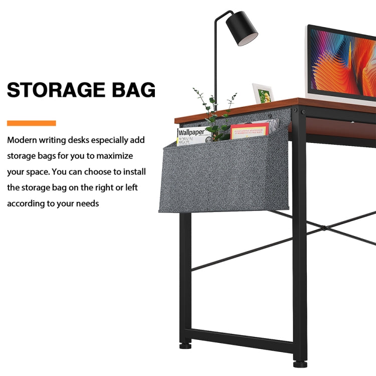 [US Warehouse] 47 inch Modern Simple Style Computer Desk Office Desk Study Desk with Storage Bag & Headset Hook & Adjustable Leg Cushion