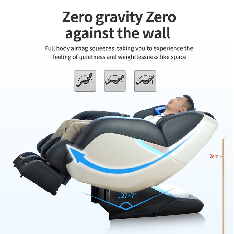 [US Warehouse] 180-220W Sliding Zero-gravity Massage Chair with Six Automatic Massage Modes, Size: 54.3 x 44.1 x 29.5 inch