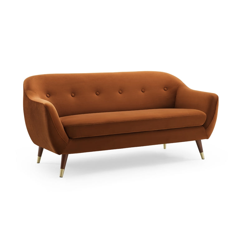 [US Warehouse] Velvet Sofa with Wide Flared Armrests, Size: 66.92 x 32.67 x 31.88 inch(Curry Color)