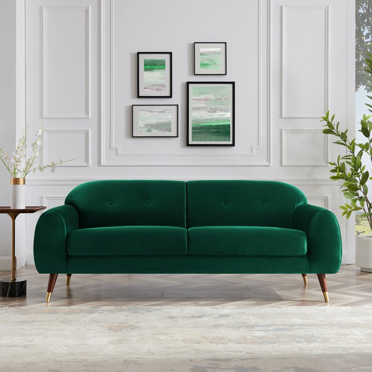 [US Warehouse] Velvet Two-seat Sofa with Wide Flared Armrests, Size: 78.74 x 33.07 x 30.7 inch