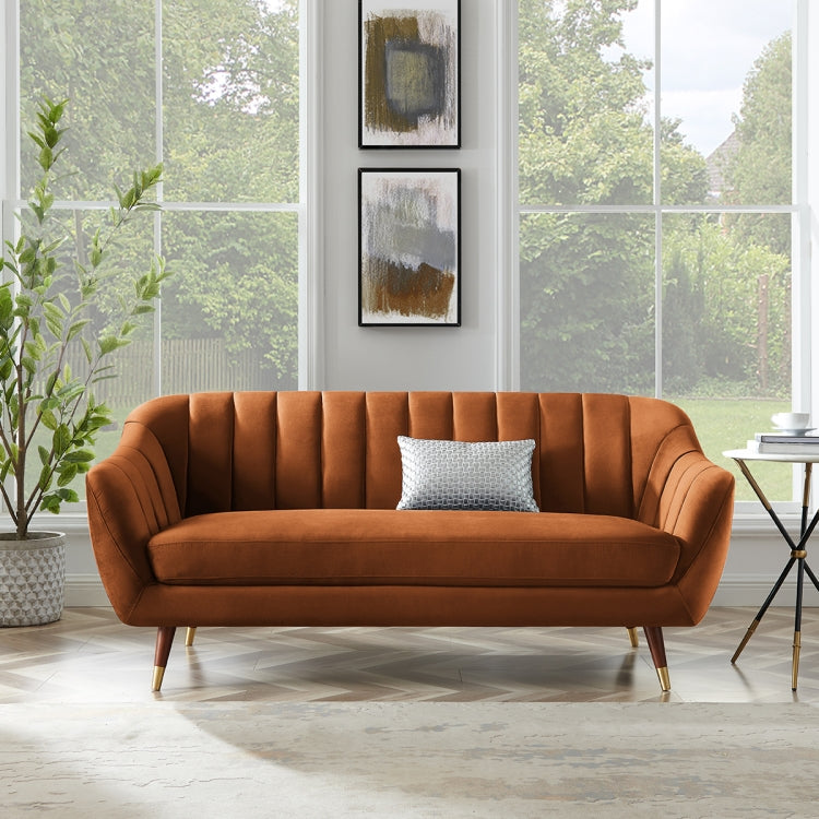 [US Warehouse] Velvet Sofa with Wide Flared Armrests, Size: 72.44 x 33.07 x 31.88 inch