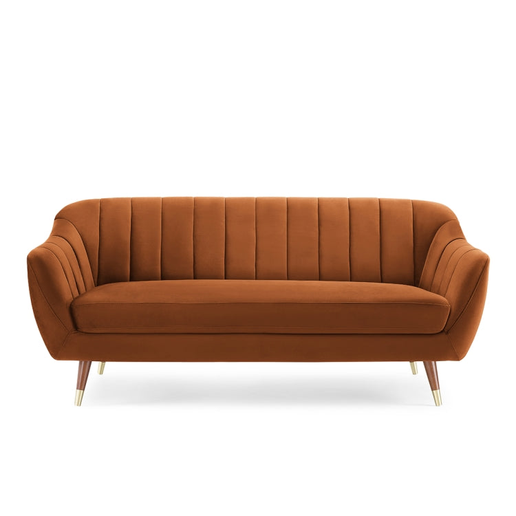 [US Warehouse] Velvet Sofa with Wide Flared Armrests, Size: 72.44 x 33.07 x 31.88 inch