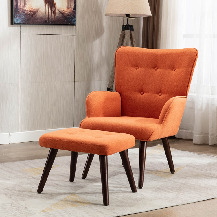 [US Warehouse] Living Room Single Upholstered Sofa Chair TV Chair with Footstool