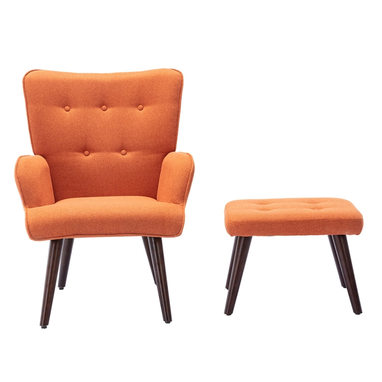 [US Warehouse] Living Room Single Upholstered Sofa Chair TV Chair with Footstool