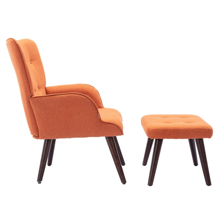 [US Warehouse] Living Room Single Upholstered Sofa Chair TV Chair with Footstool
