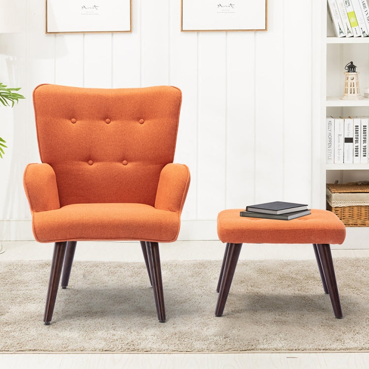 [US Warehouse] Living Room Single Upholstered Sofa Chair TV Chair with Footstool