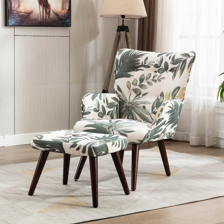 [US Warehouse] Living Room Single Upholstered Sofa Chair TV Chair with Footstool