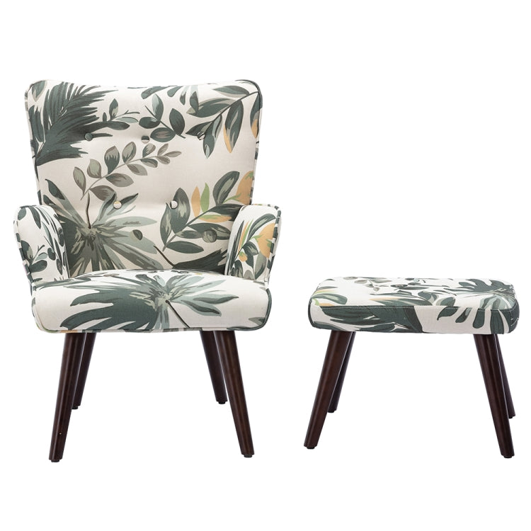 [US Warehouse] Living Room Single Upholstered Sofa Chair TV Chair with Footstool