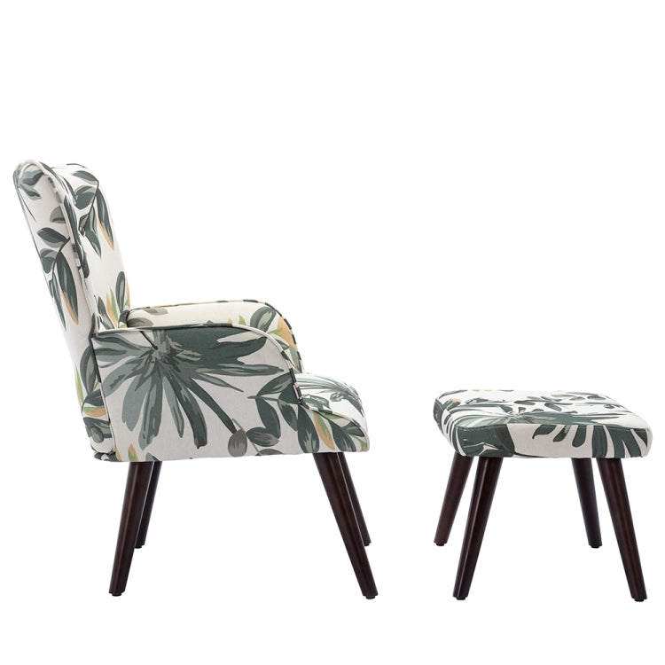 [US Warehouse] Living Room Single Upholstered Sofa Chair TV Chair with Footstool