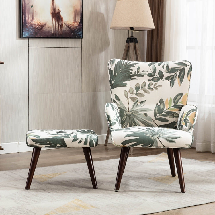 [US Warehouse] Living Room Single Upholstered Sofa Chair TV Chair with Footstool