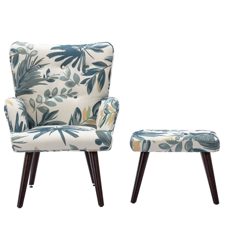 [US Warehouse] Living Room Single Upholstered Sofa Chair TV Chair with Footstool