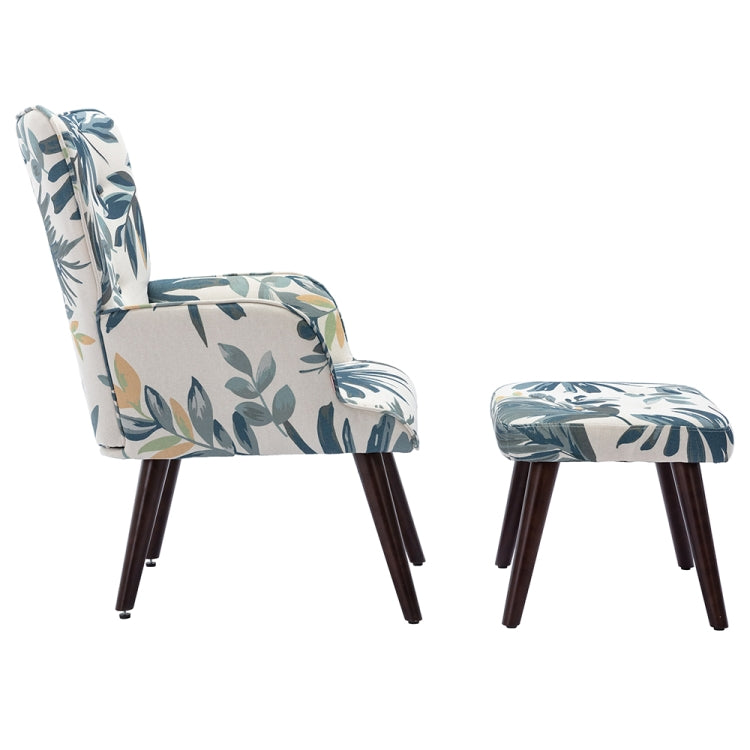 [US Warehouse] Living Room Single Upholstered Sofa Chair TV Chair with Footstool