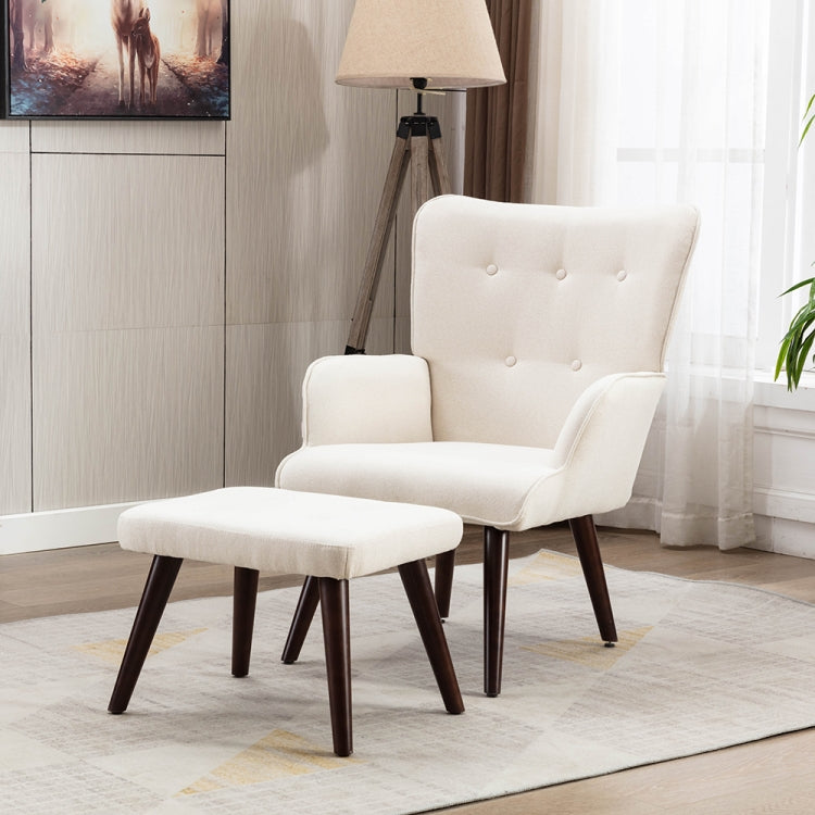 [US Warehouse] Living Room Single Upholstered Sofa Chair TV Chair with Footstool