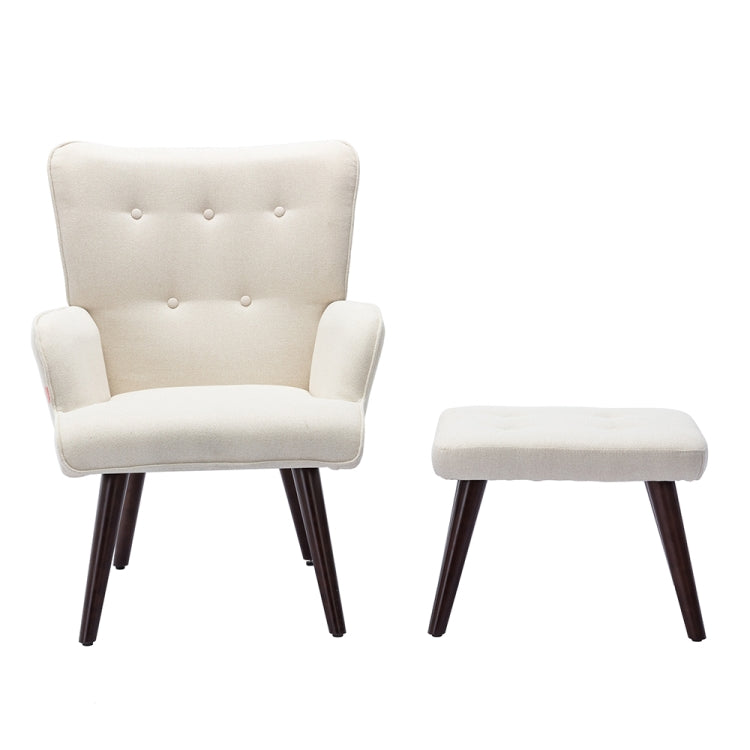 [US Warehouse] Living Room Single Upholstered Sofa Chair TV Chair with Footstool