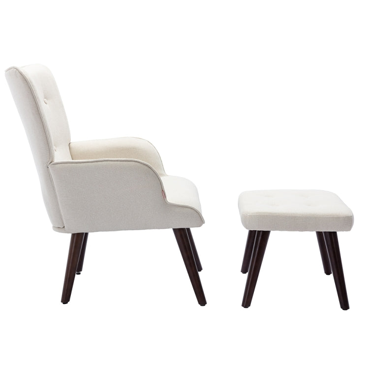 [US Warehouse] Living Room Single Upholstered Sofa Chair TV Chair with Footstool