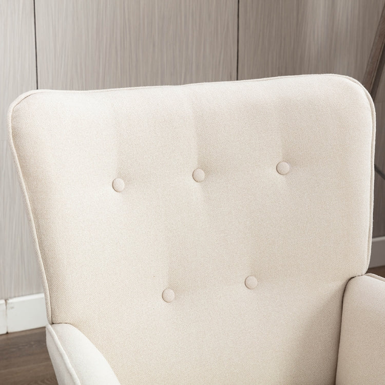 [US Warehouse] Living Room Single Upholstered Sofa Chair TV Chair with Footstool