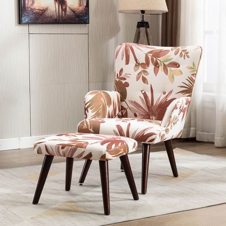 [US Warehouse] Living Room Single Upholstered Sofa Chair TV Chair with Footstool