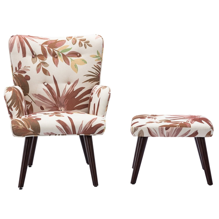 [US Warehouse] Living Room Single Upholstered Sofa Chair TV Chair with Footstool