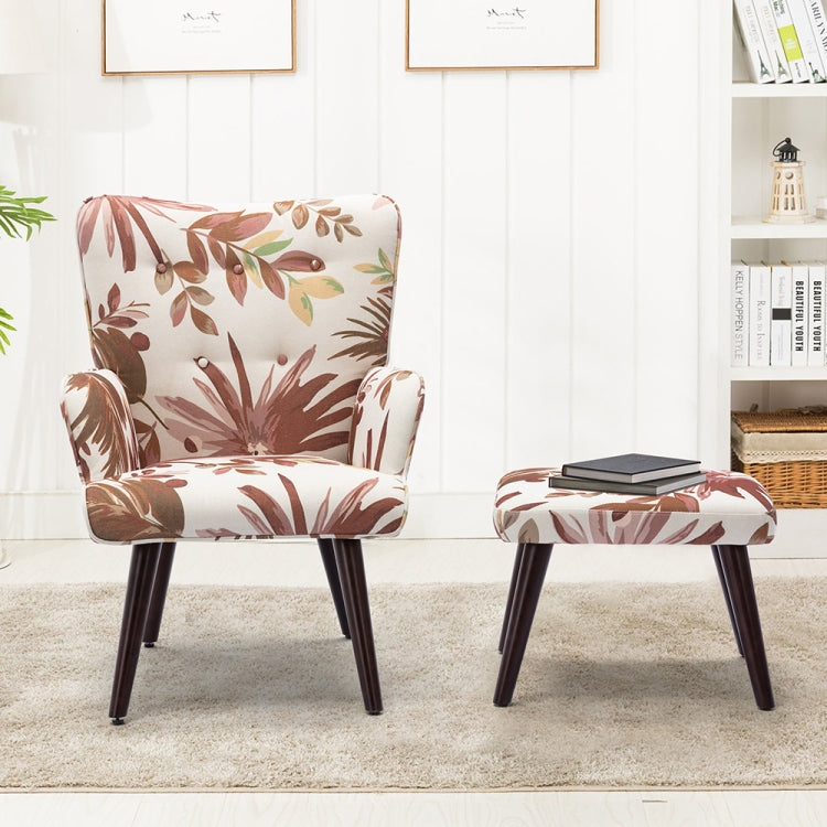 [US Warehouse] Living Room Single Upholstered Sofa Chair TV Chair with Footstool