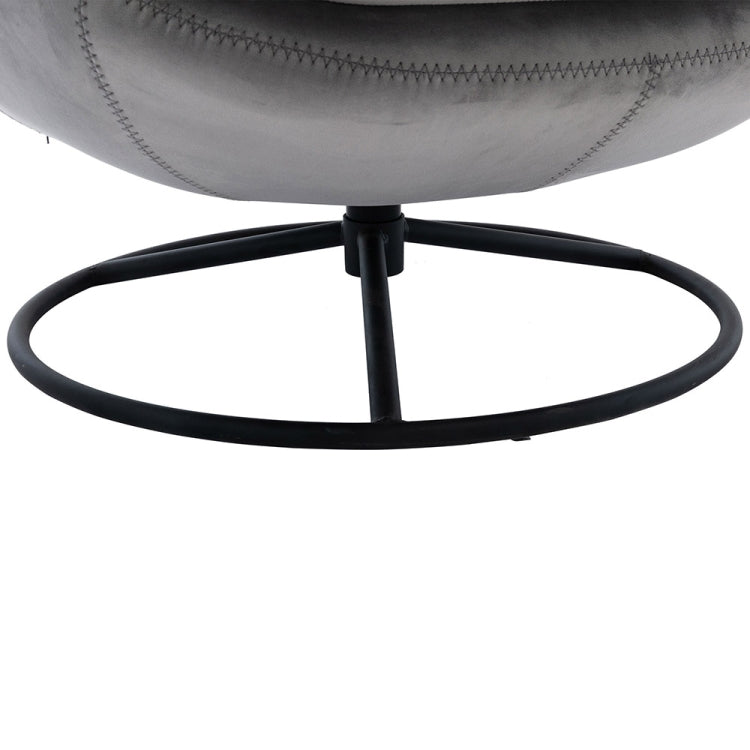 [US Warehouse] Living Room Single Upholstered Velvet Sofa Chair Swivel TV Chair with Footrest, Chair Size: 33.78 x 33.50 x 31.73 inch(Grey)