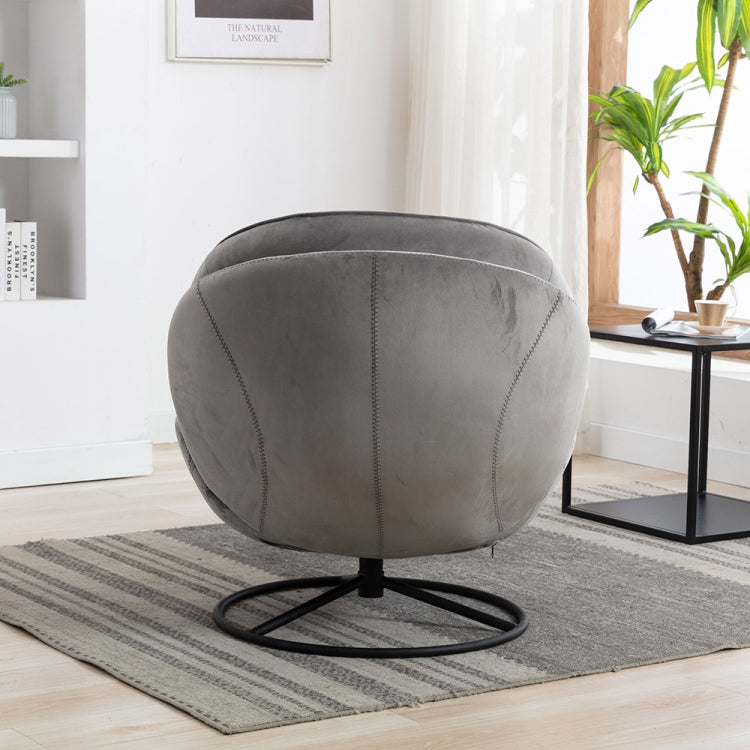 [US Warehouse] Living Room Single Upholstered Velvet Sofa Chair Swivel TV Chair with Footrest, Chair Size: 33.78 x 33.50 x 31.73 inch(Grey)