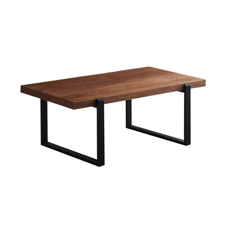 [US Warehouse] Metal Frame Square Walnut Coffee Table, Size: 47.5 x 24 x 17.7 inch