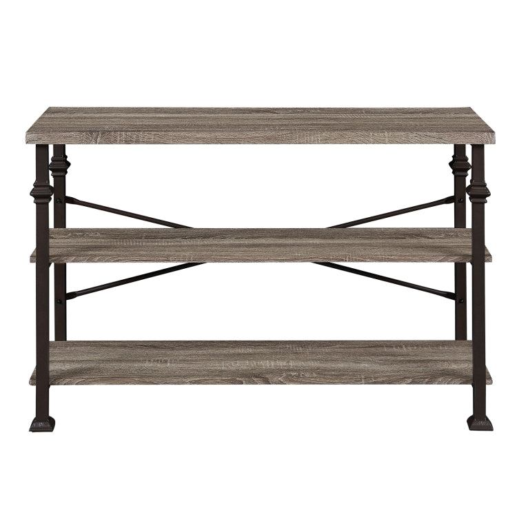 [US Warehouse] Modern Metal Frame Wooden 3-layer Sofa Table Console Table, Size: 76.3 x 47.2 x 15.7 inch