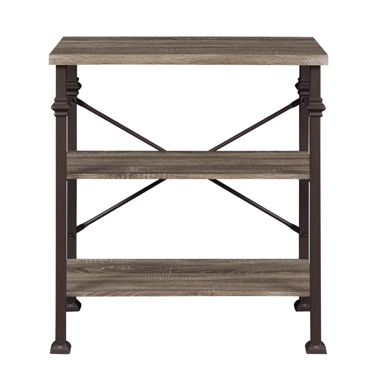 [US Warehouse] Modern Metal Frame Wooden 3-layer Bookshelf, Size: 34.8 x 32.7 x 16.1 inch