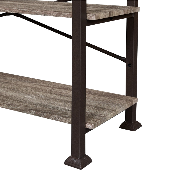 [US Warehouse] Modern Metal Frame Wooden 3-layer Bookshelf, Size: 34.8 x 32.7 x 16.1 inch