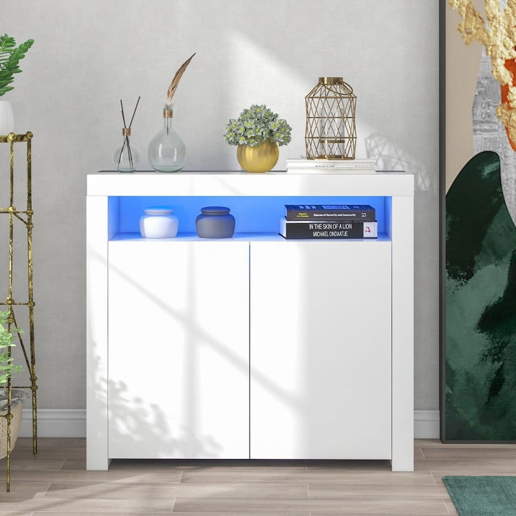 [EU Warehouse] Modern Wooden LED TV Stand Cabinet, Size: 108 x 40 x 92cm(White)