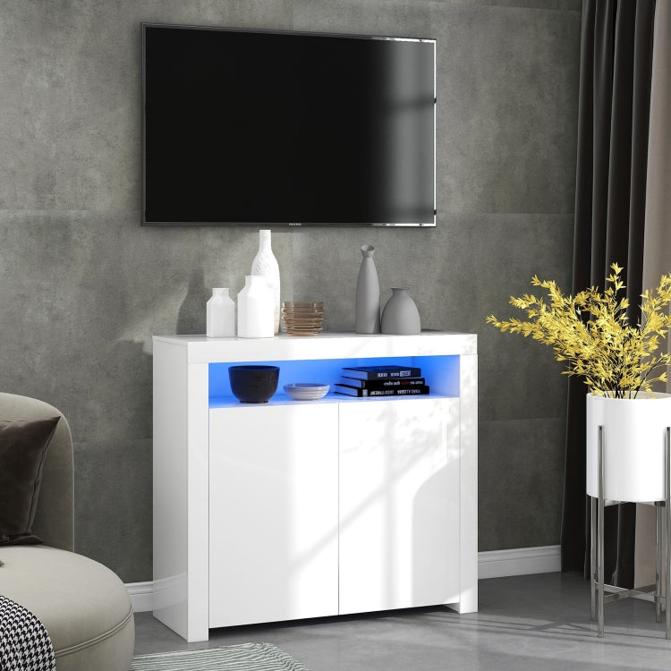 [EU Warehouse] Modern Wooden LED TV Stand Cabinet, Size: 108 x 40 x 92cm(White)
