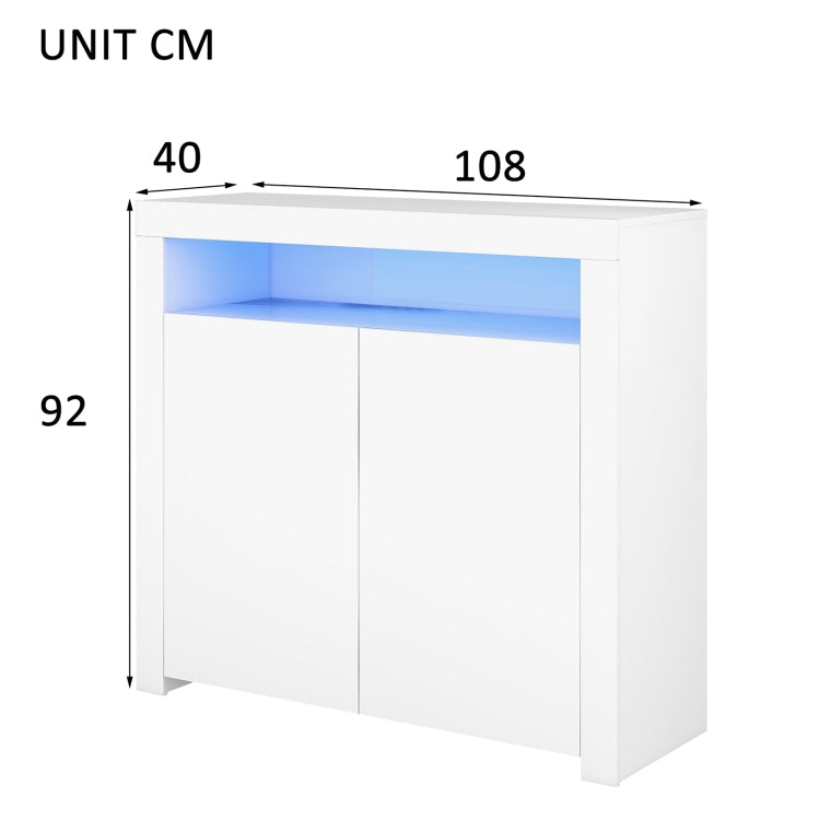 [EU Warehouse] Modern Wooden LED TV Stand Cabinet, Size: 108 x 40 x 92cm(White)