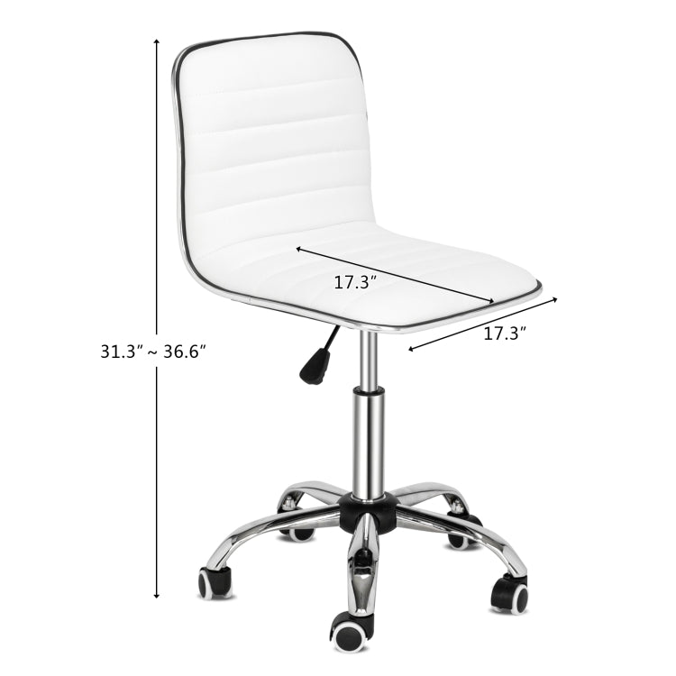 [US Warehouse] Rotatable Lift Armless PU Leather Office Chairs, Size: 62x47.5x28cm