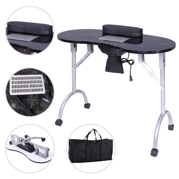 [US Warehouse] Portable MDF Collapsible Manicure Table with Dust Collector & Cushion & Fan, Size: 90x40x75cm